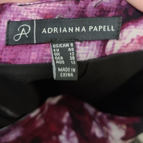 Adrianna Papell Purple Floral Pencil Skirt size 8 - Picture 4 of 4
